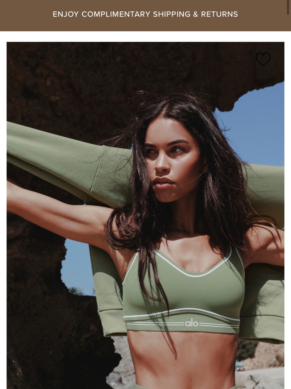 NWT ALO Dune Grass Green Strappy Sports Bra